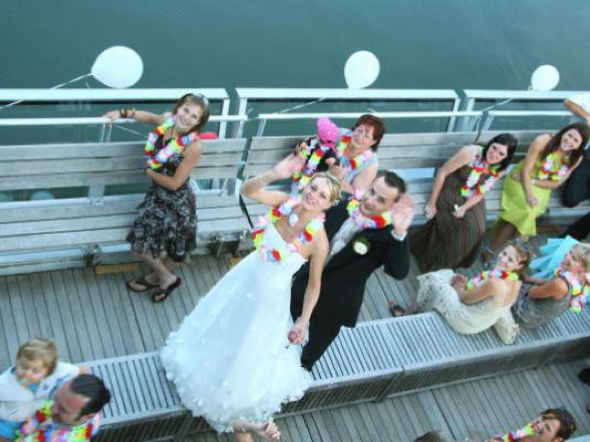 a group of people around each other