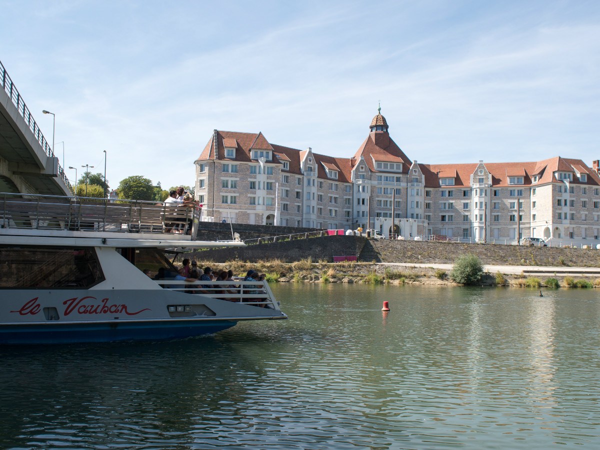 a large boat in the water
